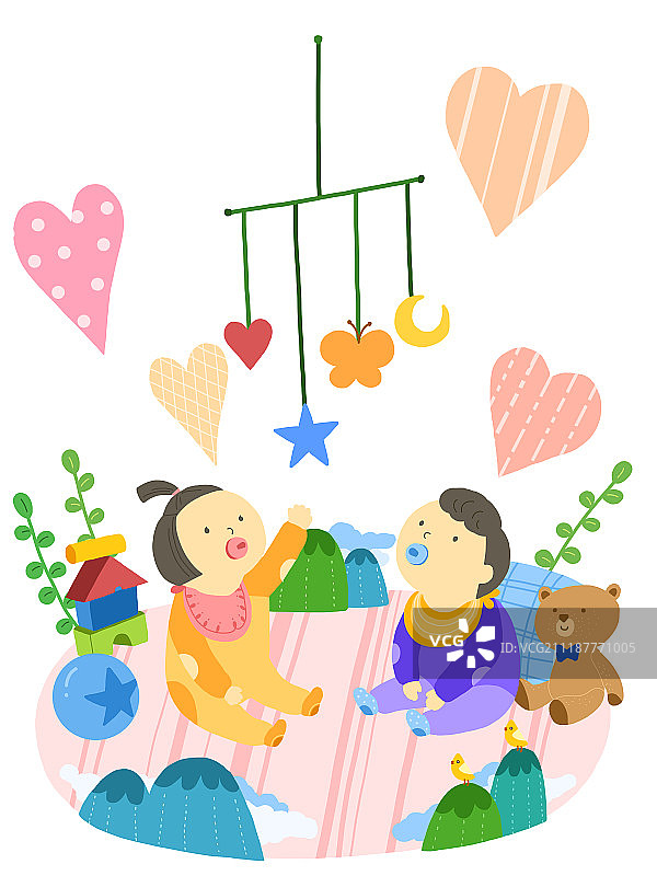 婴儿插画图片素材