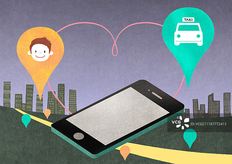 出租车、智能手机、公共交通、应用程序图片素材
