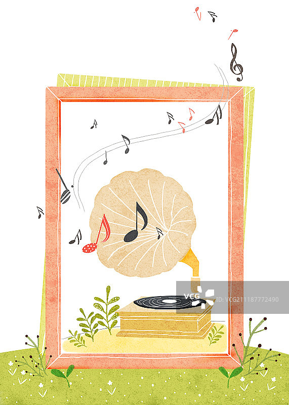 音乐插画图片素材