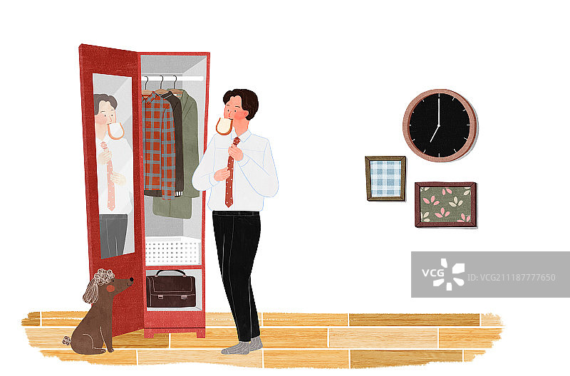 单身生活插画图片素材