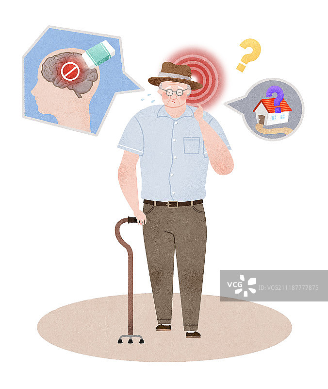 爷爷、老年人、痴呆、疼痛、疾病、医疗保健图片素材