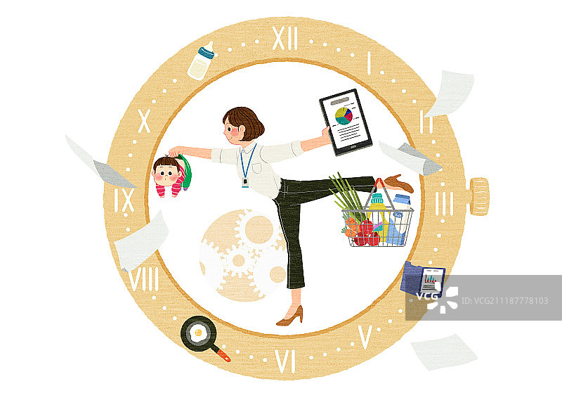 职业女性，儿童保育图片素材