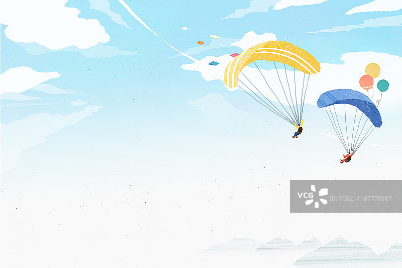 水彩天空休闲图片素材