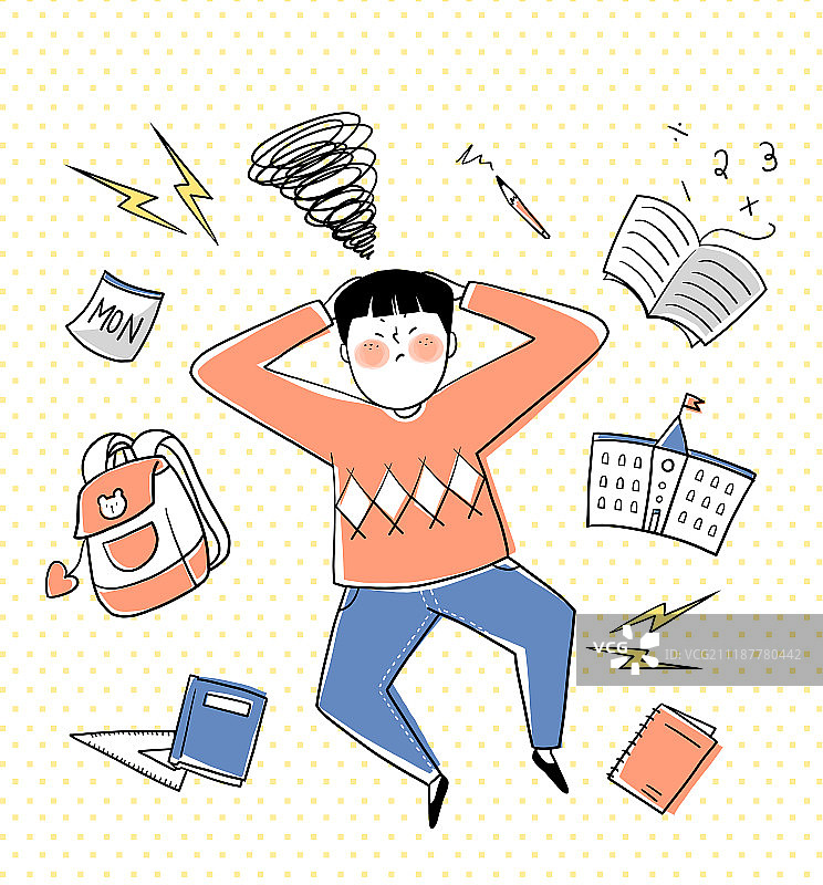 儿童、抑郁、压力、学校、小学图片素材