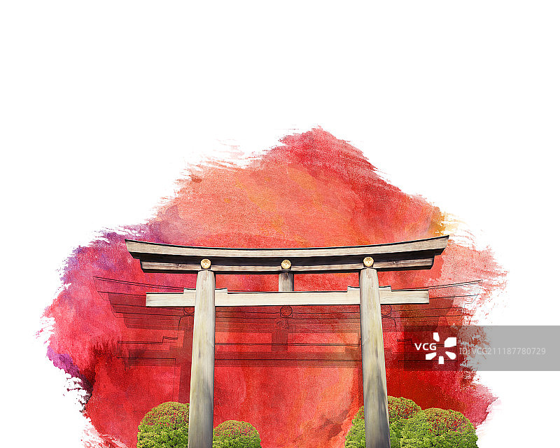 日本景点插图图片素材