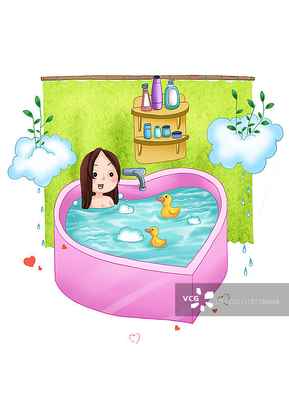 女孩插图图片素材