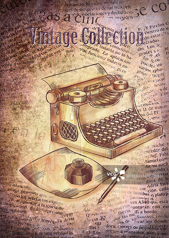 复古道具插画图片素材