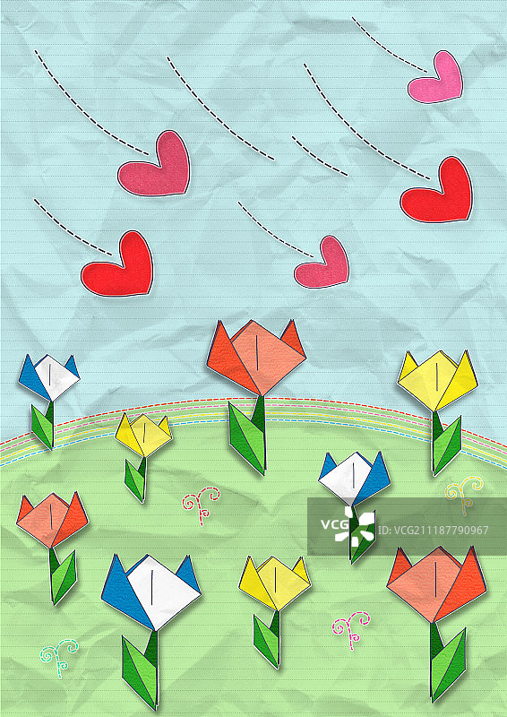 折纸插画图片素材