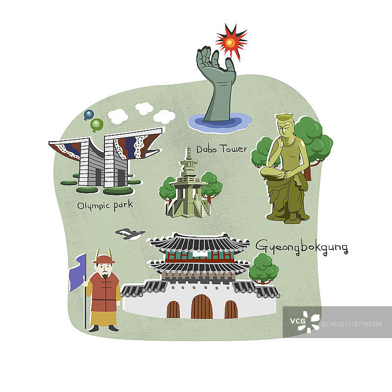 地标建筑插图图片素材