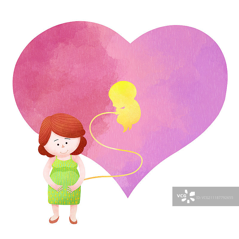 怀孕与分娩插画图片素材