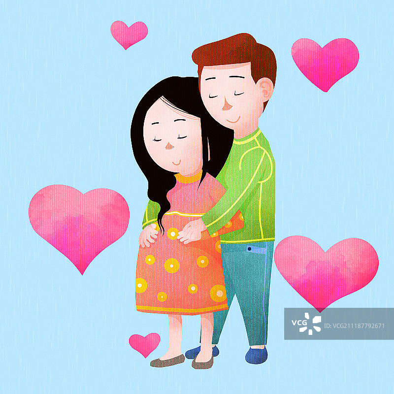 怀孕与分娩插画图片素材