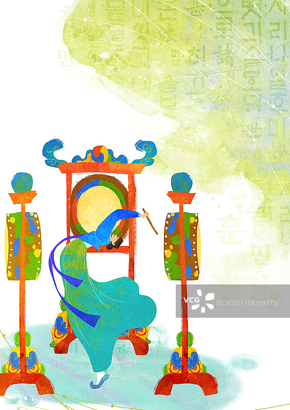 韩国传统插画图片素材