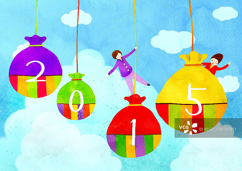 韩国假日传统新年插画图片素材