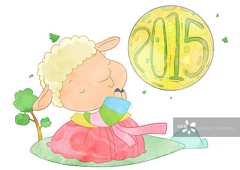 羊人物插图图片素材