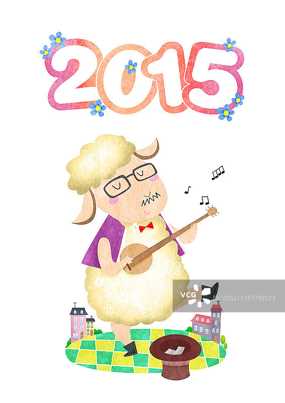 羊人物插图图片素材