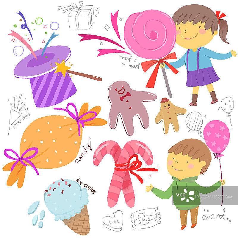 儿童插图图片素材