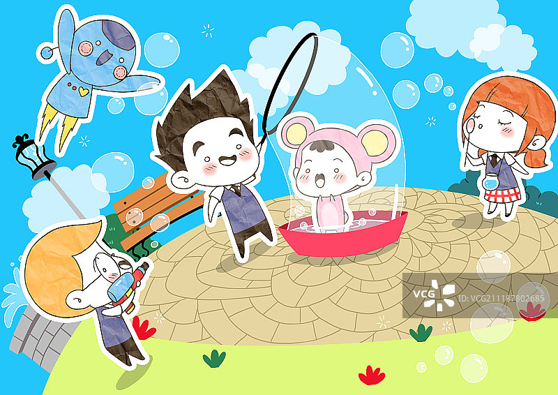 儿童生活方式插画图片素材