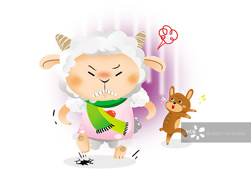 羊人物插图图片素材