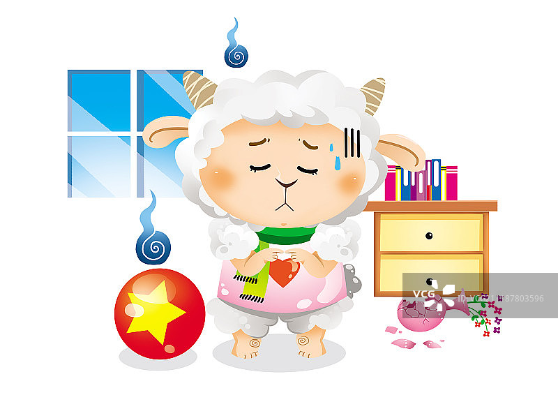 羊人物插图图片素材