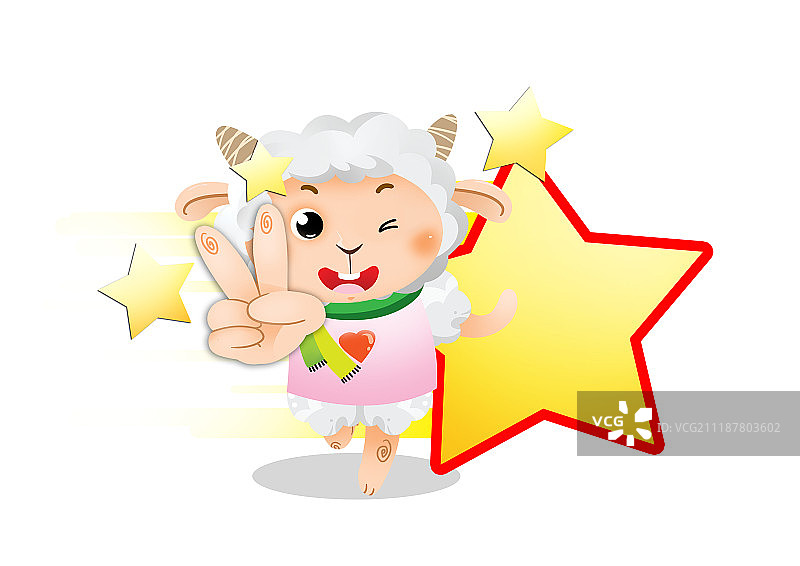 羊人物插图图片素材