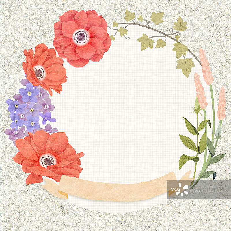 花卉边框插画图片素材