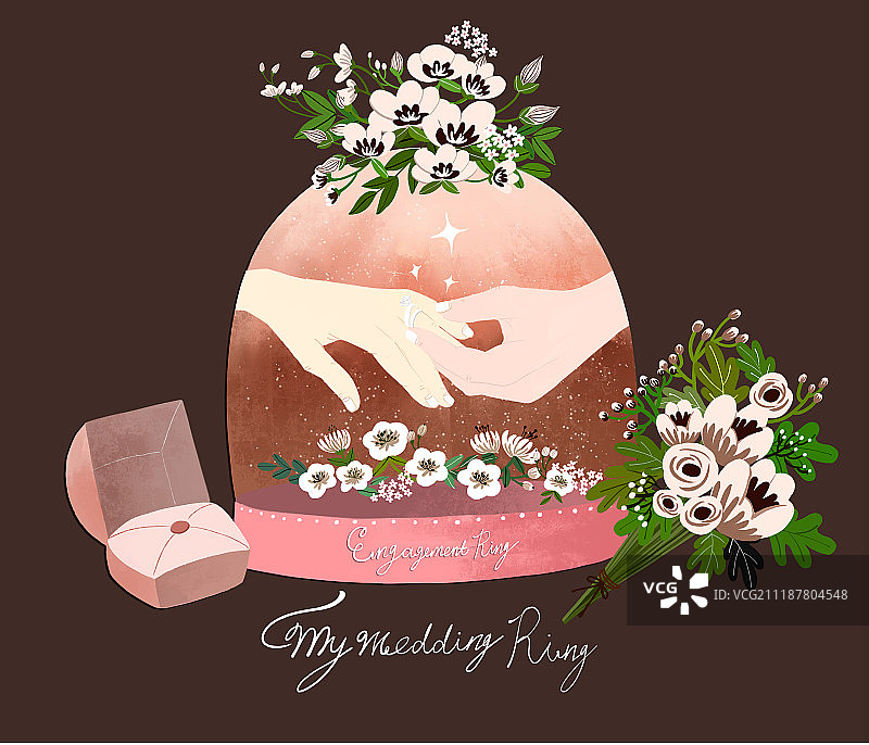 婚礼插画图片素材