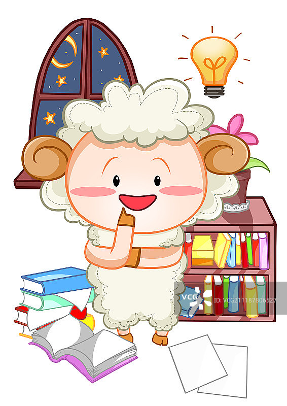 羊人物插图图片素材