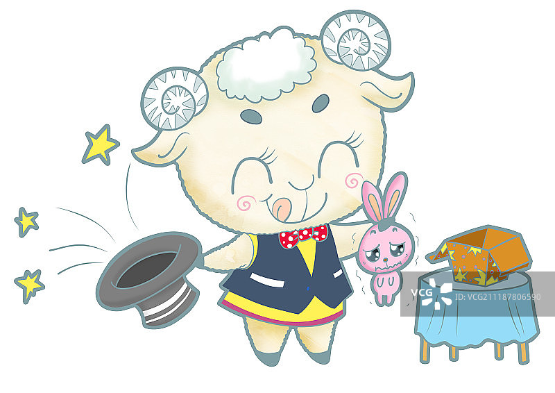 羊人物插图图片素材