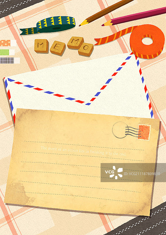 信纸边框插画图片素材