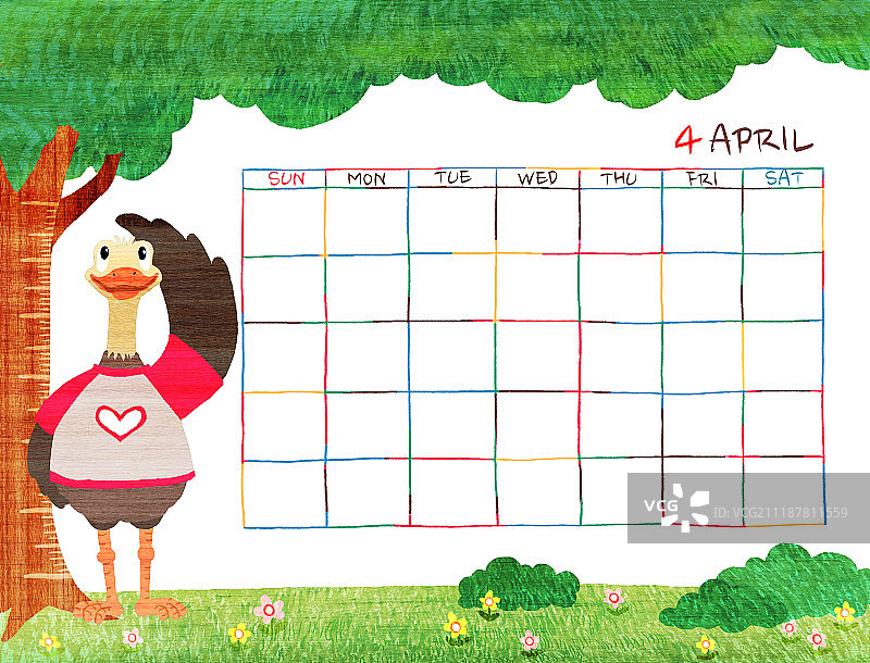 彩色插画日历图片素材