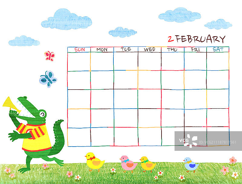 彩色插画日历图片素材