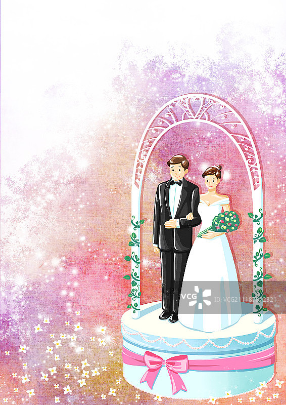 婚礼插画图片素材