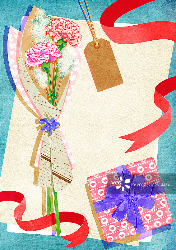 康乃馨花朵插画图片素材