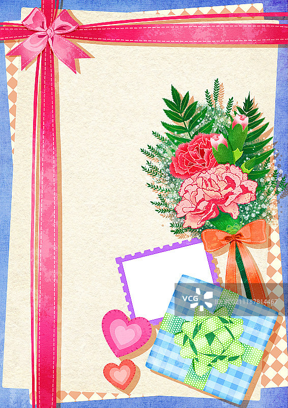 康乃馨花朵插画图片素材