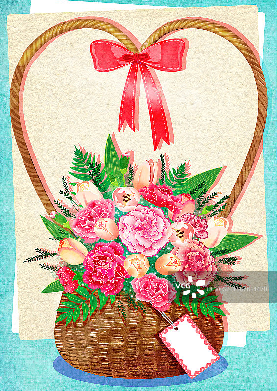 康乃馨花朵插画图片素材