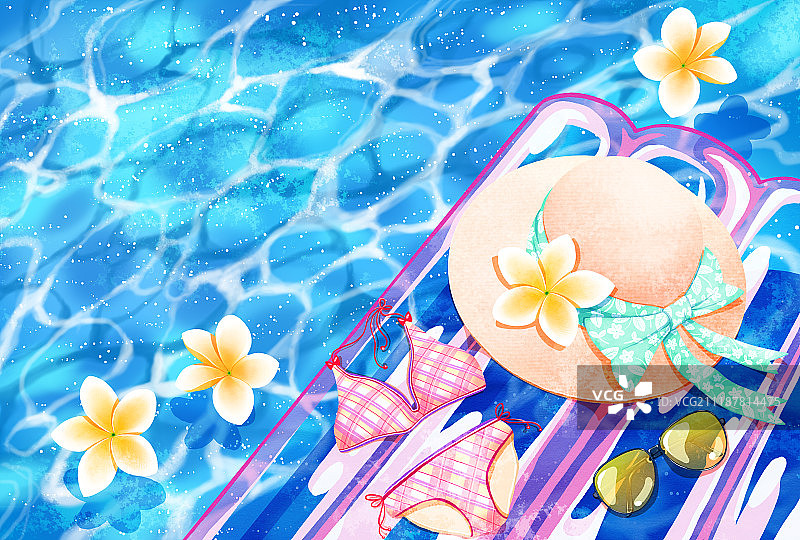 夏日度假插画图片素材