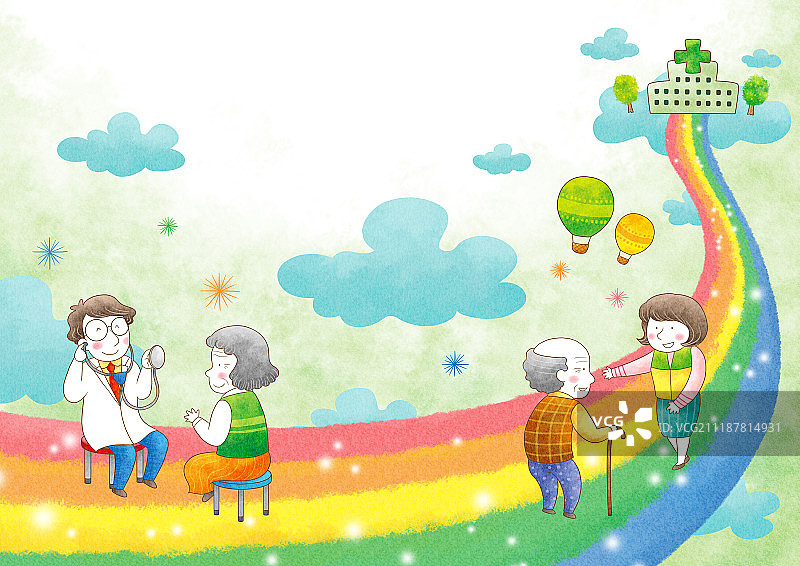 插画：福利、社会服务、人物图片素材