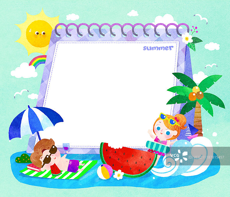 儿童相框插画图片素材