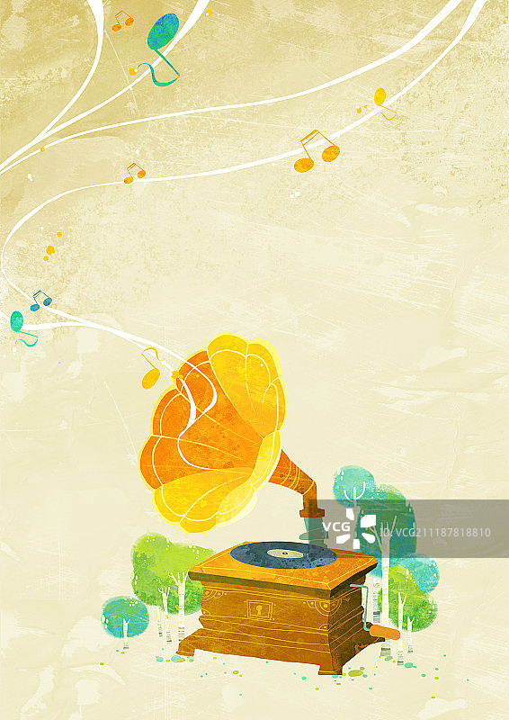 秋季音乐插画图片素材