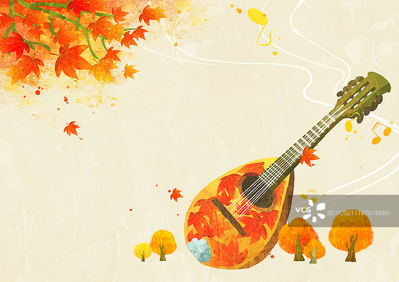秋季音乐插画图片素材