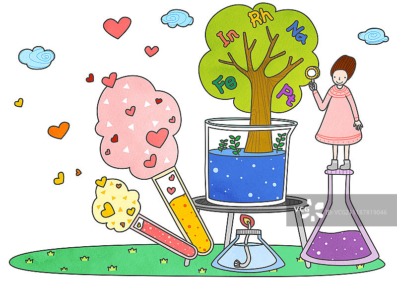 女孩插图图片素材