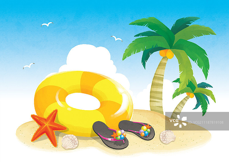 夏季物品插画图片素材
