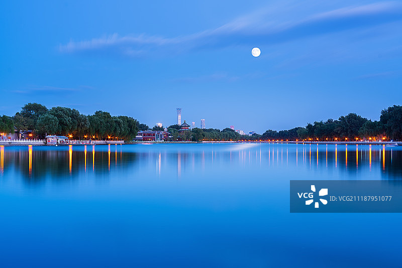 北京什刹海夜晚风光图片素材