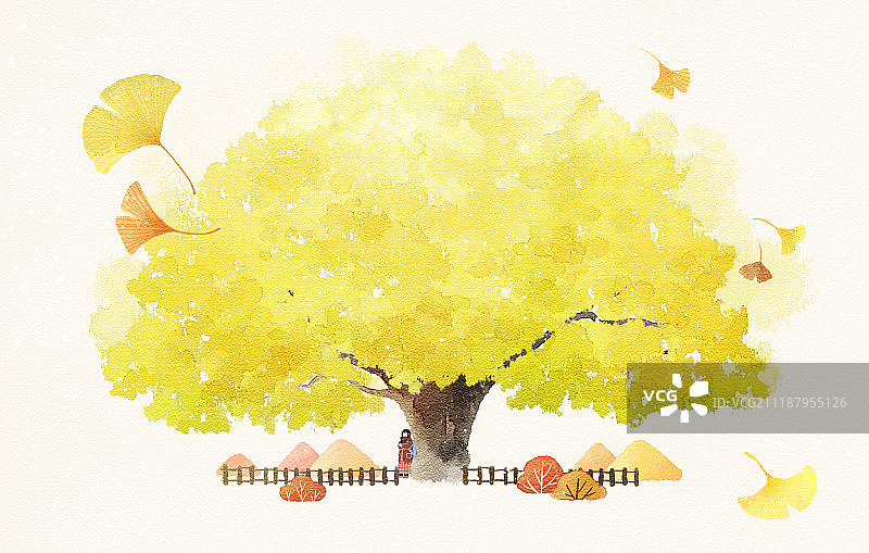 秋季背景插画图片素材