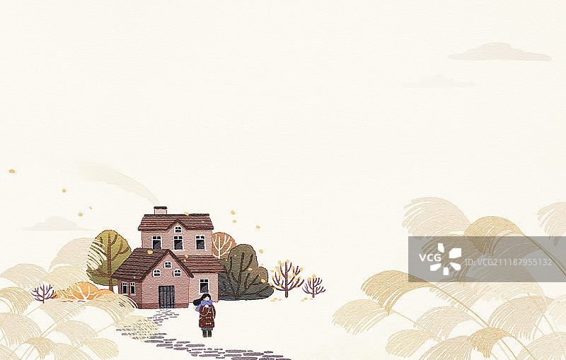 秋季背景插画图片素材