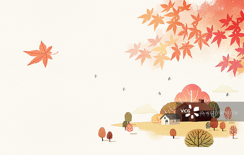 秋季背景插画图片素材