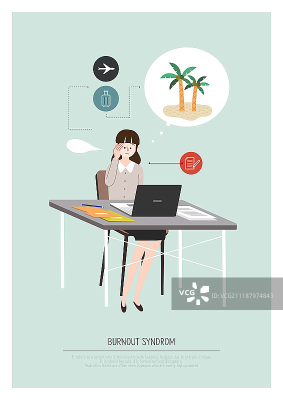 工作过度，身心俱疲的女商人正在休假图片素材