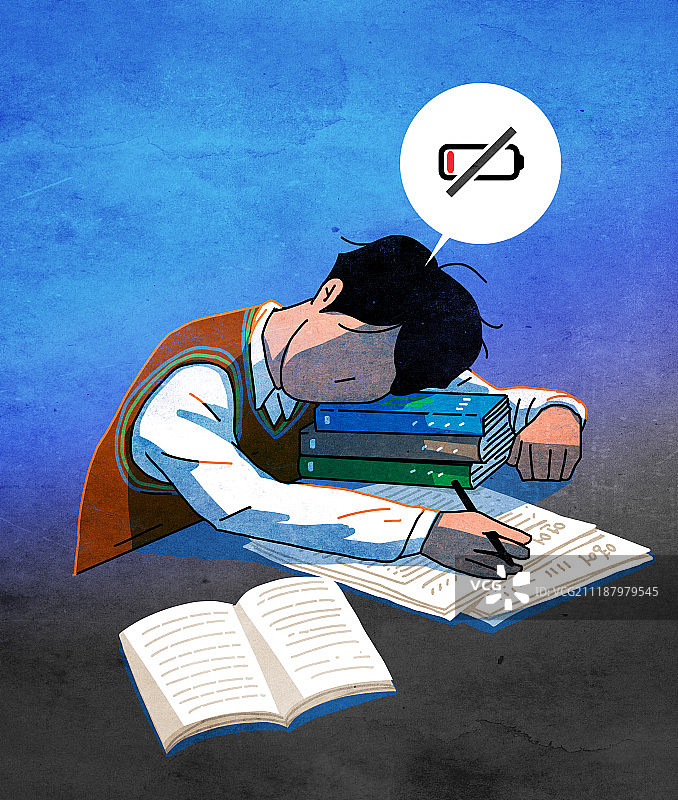 压力、倦怠综合征、释放、涂抹、语音气泡、学生、书籍、校服图片素材