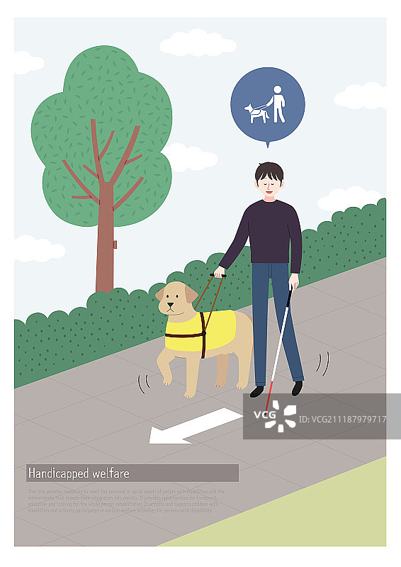 残疾人福利生活：导盲犬与盲人图片素材