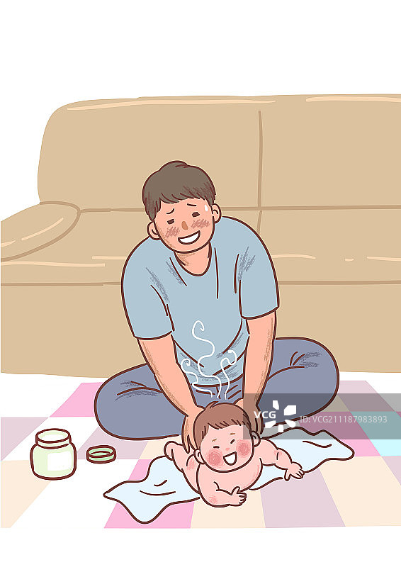 育儿、婴儿、丈夫、育儿爸爸（父亲）、家庭、生活方式、尿布爪、尿布、爸爸图片素材